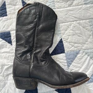 Tony Lama Black Leather Stitched toe Cowboy Boot Women’s Size 10.5